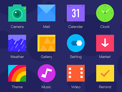 Colorful icons android app application design ios mob mobile pc phone tv ui user