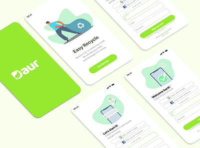 Recycle App Login Screen app branding design graphic design illustration logo ui ux