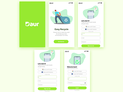 Login Screen Design of Recycle App