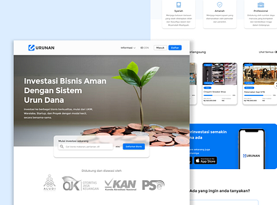 Urunan Invest Web UI Design app branding design graphic design illustration invest investasi logo money ui ui design ux vector web design web ui