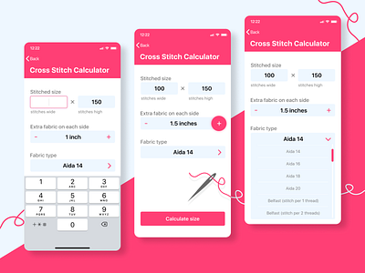 Daily UI challenge. Day 4 app calculator cross stitch daily 100 challenge daily ui dailyui dailyui004 dailyuichallenge design fabric interface ui