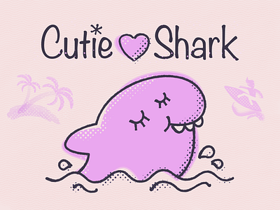 Cutie Shark design illustration island shark surf vector