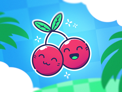 Cherries ^^ character cherry fruit illustration vector