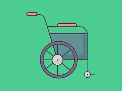 Wheel Chair chair coloured green icon illustration instrument instruments wheel wheel chair wheel chair illustration