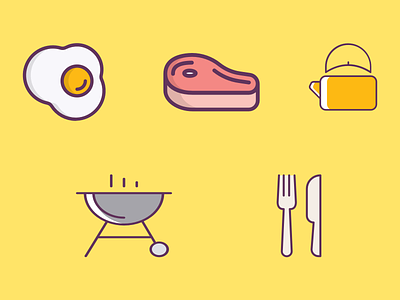 Food icon set bbq egg food food love foodie icon icon set icons lover meat