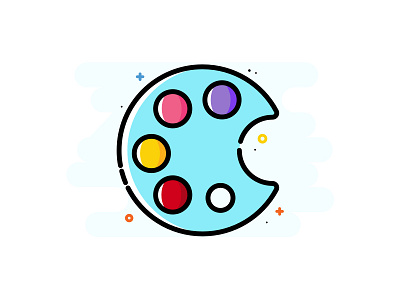 Paint Dish artist colors dish grafiesto icon iconography illustration paint painting vector