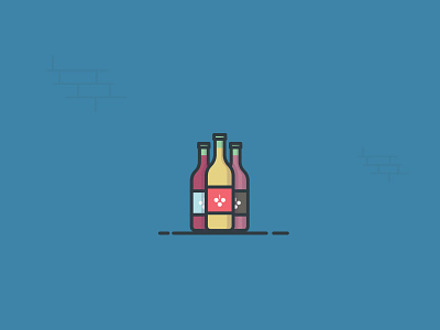 Wine Bottles alcohol alcoholic bottles drinks grafiesto iconography icons illustration red vector white wine