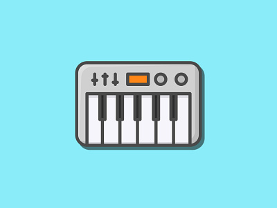Mini Piano device devices grafiesto illustration mini piano music musical keyboard piano vector
