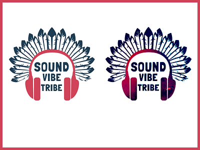 SVT 1.0 design feathers headphones illustration logo logo design music sound tribal tribe vibe