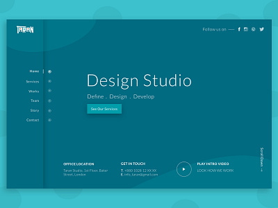 Design Studio 1.0 agency website clean design studio design studio website home home page landing landing page taran uiux web page website