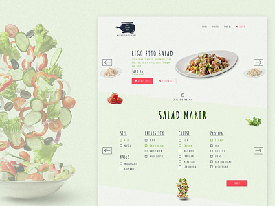 The Salad Bar cafe design homepage restaurant salad salad maker taran the salad bar ui user interface web web design