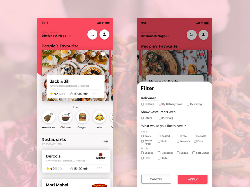 Food App by Taranpreet Singh on Dribbble