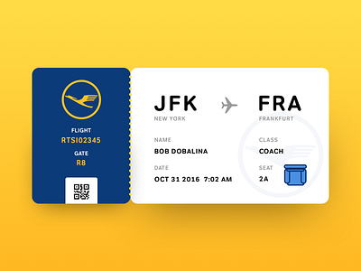 Daily UI #024 boarding boarding pass dailyui lufthansa