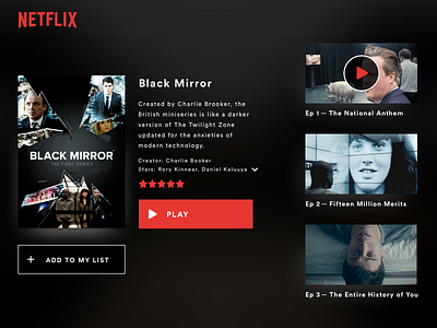 Daily UI #025 app black mirror dailyui tv tv app