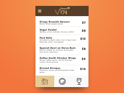 Daily UI #043 dailyui drink food menu