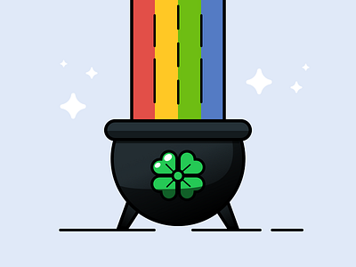 pot o' gold gold irish pot rainbow st. patricks day stars