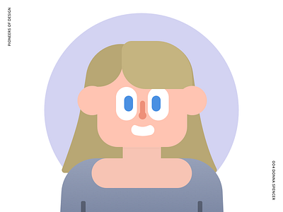 Donna Spencer avatar duolingo style illustration pioneers of design sketch