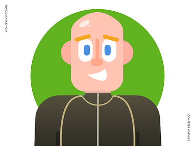 Peter Morville avatar duolingo style illustration pioneers of design sketch