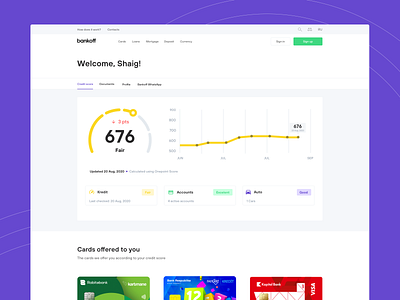 Bankoff Dashboard Design app bank bank score card dashboard incurance insurance kredit kredit carma score ui ux web