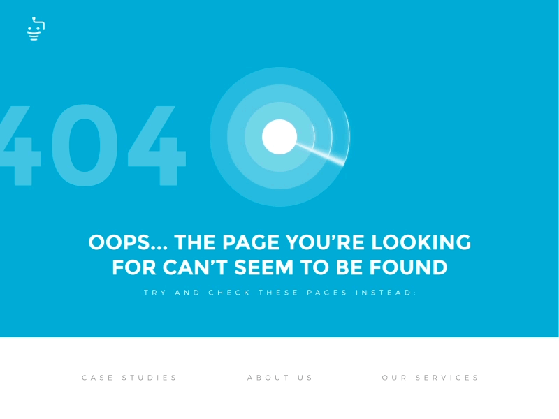 404 page | Hapibot Studio 404 animation gif lost page website