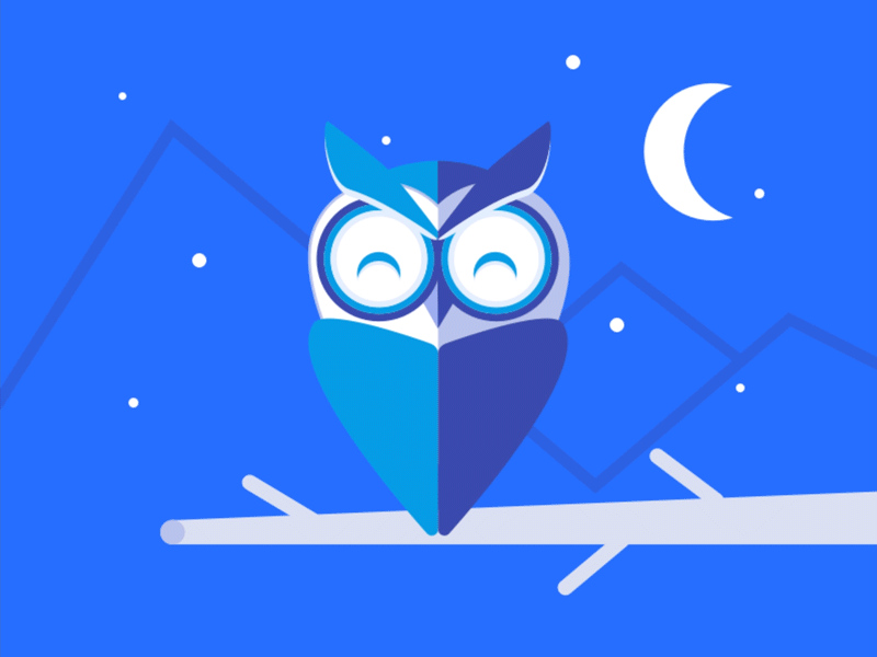 Avatar for a smart Slack bot called Owlly artificial intelligence avatar bot character design flat illustration logo nlp owl slack vector