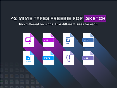MIME Types Freebie for Sketch App design digital download file types free freebie icon set icons mime types pack set sketch app