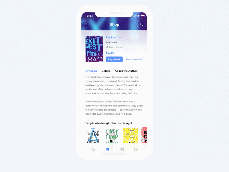 Reading App animation app book ecommerce interaction mobile motion read shop typography ui ux