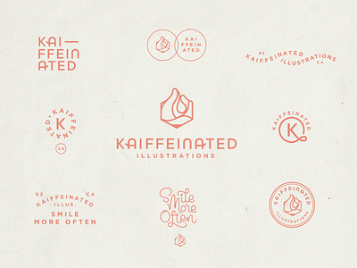 Kaiffeinated Logo Update + Fun brand design fun icon illustration kaiffeinated logo logomark logotype monoline system typography
