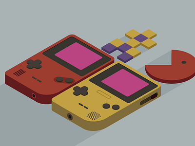 Handsome gameboys flat gameboy isometric