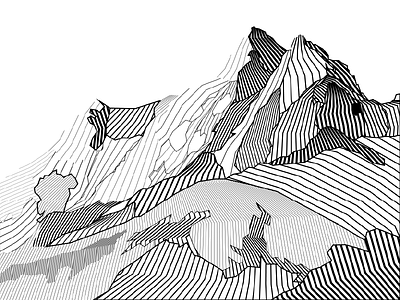 Blended mountain blend illustrator landscape mountain sketch tool