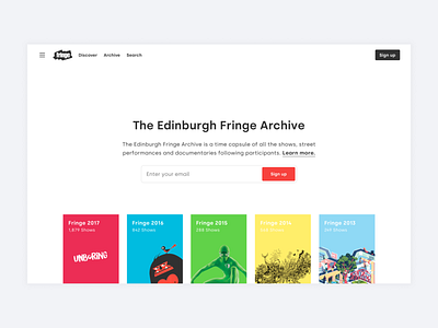 Edinburgh Fringe Archive – Desktop Prototype