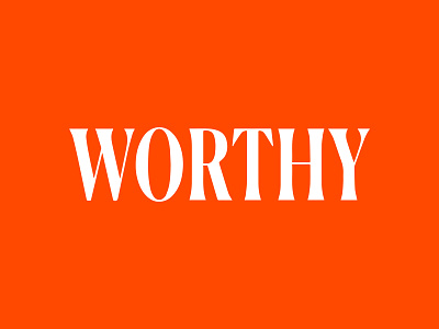 WORTHY branding clean color design idenity logo mark orange simple type typography white