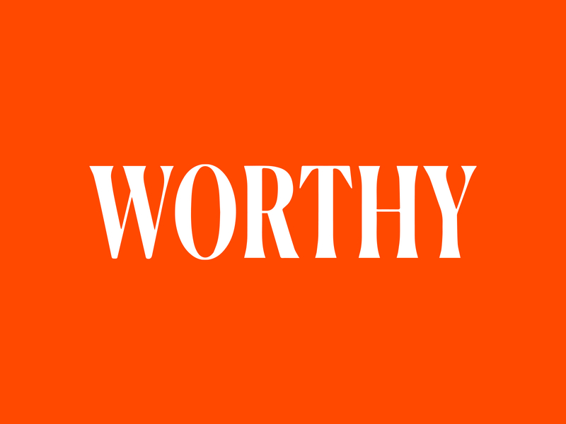 WORTHY branding clean color design idenity logo mark orange simple type typography white