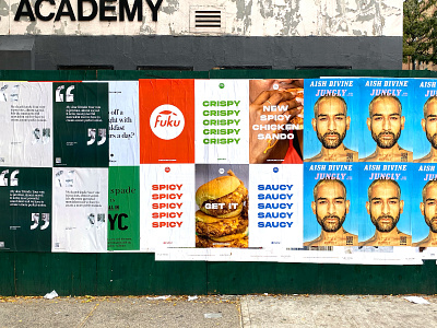 FUKU advertising blue design food fried chicken sandwich green identity logo lower east side marketing nyc orange photography posters type typography