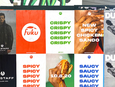 FUKU branding crispy design food food photography fried chicken sandwich logo orange simple spicy type typography