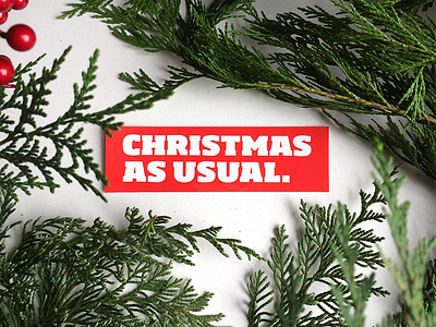 Christmas As Usual - Sticker bold christmas designer red slab serif sticker type typography