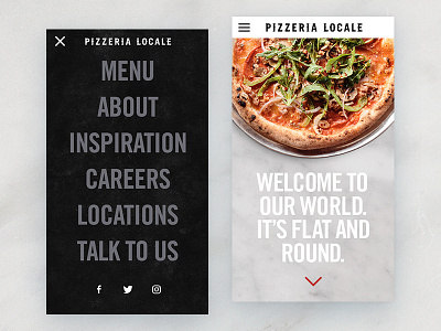 Pizzeria Locale feature marble mobile navigation pizza responsive ui ux web white