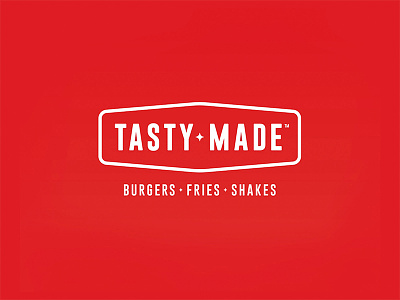 Tasty Made Branding branding color design diner food identity logo red simple stroke white