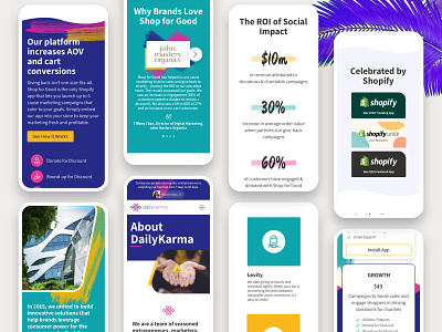 DailyKarma - Responsive / Mobile web layouts - ui design mobile browser mobile layouts phone ui purple responsive teal ui web design