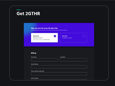 2GTHR - Simple Subscription UI