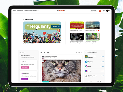 Hitrecord - Web homepage redesign - ui/ux - new layout