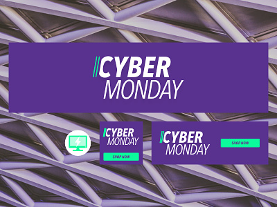 Cyber Monday banners and ad placements banner ads cyber monday green monday purple shopping