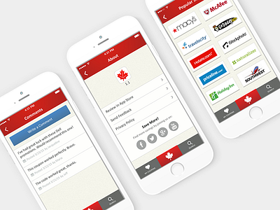 Coupons.ca - iOS app - comments, about, brand logos about app brand logos canada commenting comments coupons ios