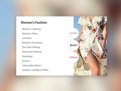 Category popover ui - dropdown - modal featured brands nav list navigation popover ui dropdown womens fashion