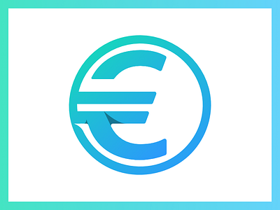 Euro symbol / brandmark, logo, coin, European money blue green symbol brandmark coin euro euro symbol european money logo