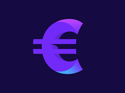 Euro symbol / brandmark, logo, coin, European money brandmark euro logo euro symbol european money purple logo