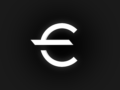 Euro symbol / brandmark, logo, coin, European money black and white brandmark coin euro logo euro symbol
