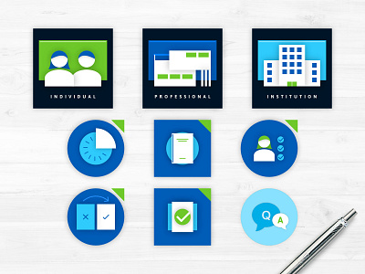 Icons / small illustrations for Nomadx Solutions analysis icons illustrations institutions insurance liability trustees trusts