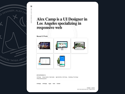 2019 update to my portfolio homepage designer homepage portfolio ui design ui examples work