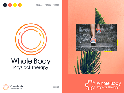Whole Body Physical Therapy - Logo (branding project) brand mark branding circle custom color palette energy logo logo mark red orange therapy whole body